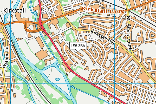 LS5 3BA map - OS VectorMap District (Ordnance Survey)