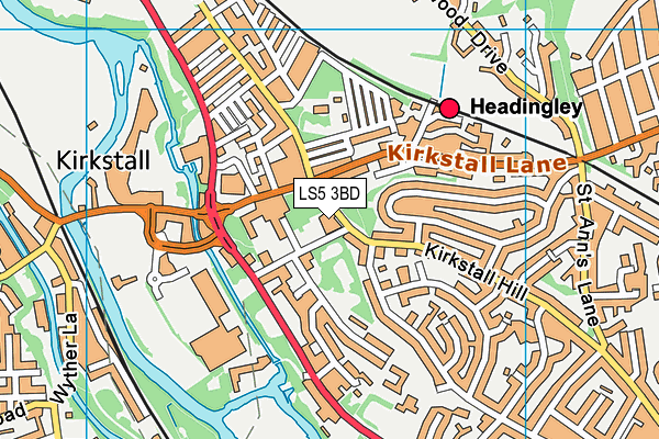 LS5 3BD map - OS VectorMap District (Ordnance Survey)