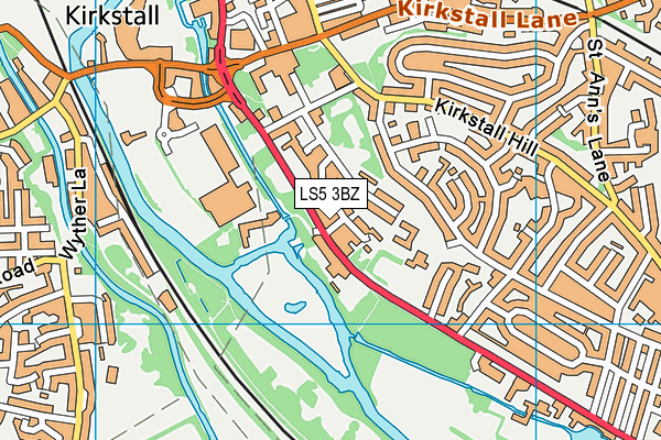 LS5 3BZ map - OS VectorMap District (Ordnance Survey)