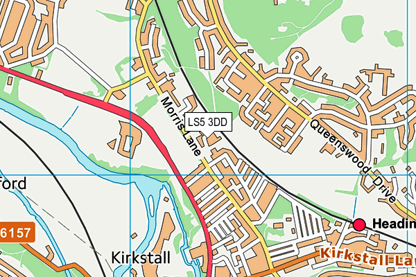 LS5 3DD map - OS VectorMap District (Ordnance Survey)