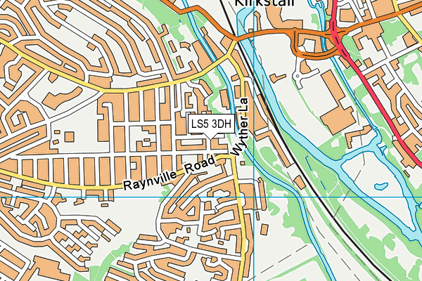 LS5 3DH map - OS VectorMap District (Ordnance Survey)