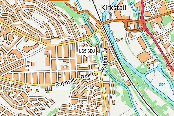 LS5 3DJ map - OS VectorMap District (Ordnance Survey)