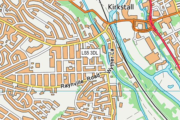 LS5 3DL map - OS VectorMap District (Ordnance Survey)