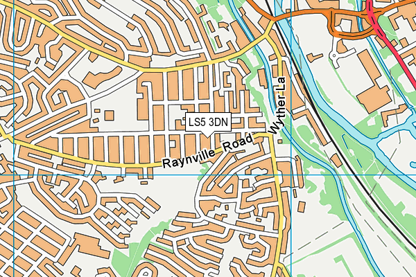 LS5 3DN map - OS VectorMap District (Ordnance Survey)