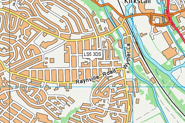 LS5 3DS map - OS VectorMap District (Ordnance Survey)