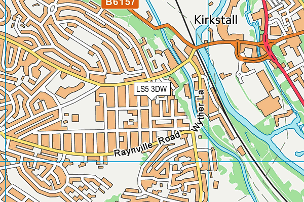 LS5 3DW map - OS VectorMap District (Ordnance Survey)