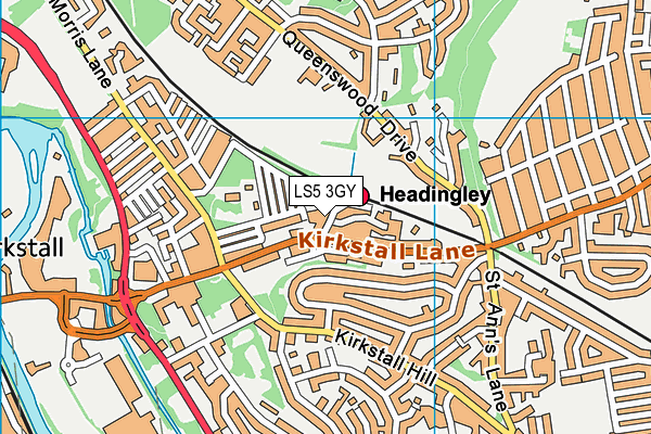 LS5 3GY map - OS VectorMap District (Ordnance Survey)