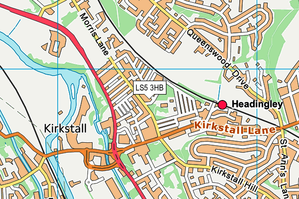 LS5 3HB map - OS VectorMap District (Ordnance Survey)