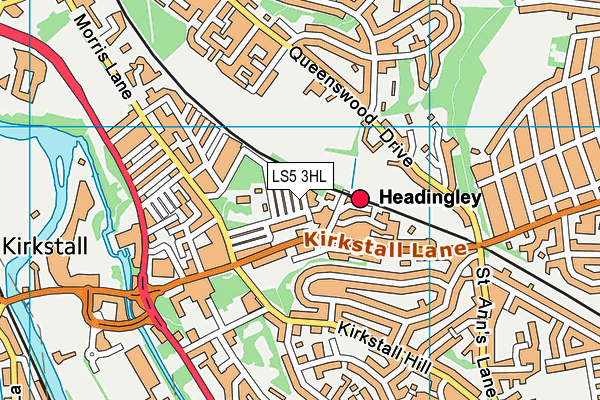 LS5 3HL map - OS VectorMap District (Ordnance Survey)