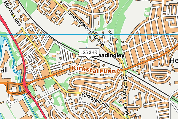 LS5 3HR map - OS VectorMap District (Ordnance Survey)