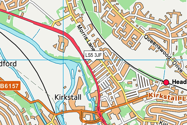 LS5 3JF map - OS VectorMap District (Ordnance Survey)