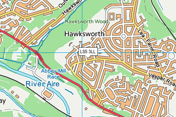 LS5 3LL map - OS VectorMap District (Ordnance Survey)