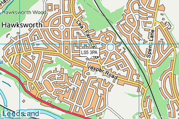 LS5 3PA map - OS VectorMap District (Ordnance Survey)