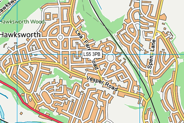 LS5 3PB map - OS VectorMap District (Ordnance Survey)