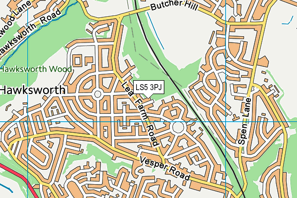 LS5 3PJ map - OS VectorMap District (Ordnance Survey)