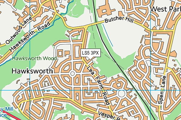 LS5 3PX map - OS VectorMap District (Ordnance Survey)