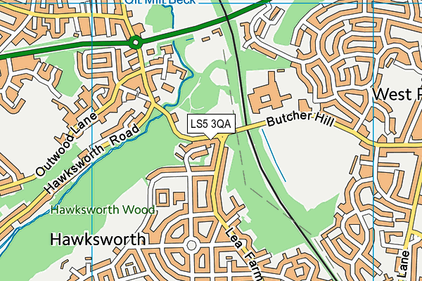 LS5 3QA map - OS VectorMap District (Ordnance Survey)
