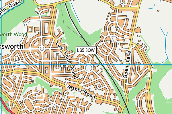 LS5 3QW map - OS VectorMap District (Ordnance Survey)