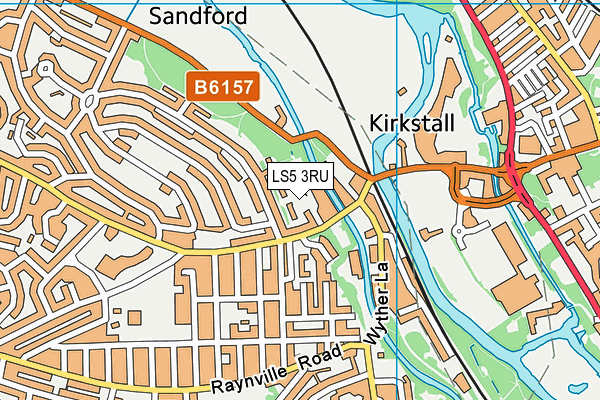 LS5 3RU map - OS VectorMap District (Ordnance Survey)