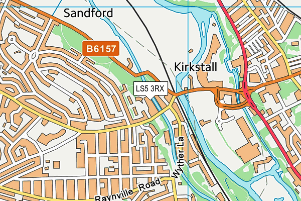 LS5 3RX map - OS VectorMap District (Ordnance Survey)