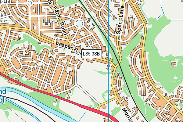 LS5 3SB map - OS VectorMap District (Ordnance Survey)