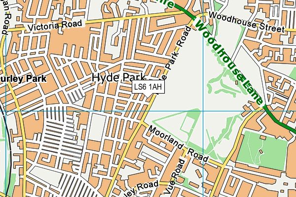 LS6 1AH map - OS VectorMap District (Ordnance Survey)
