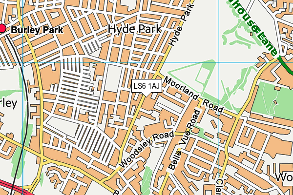 LS6 1AJ map - OS VectorMap District (Ordnance Survey)