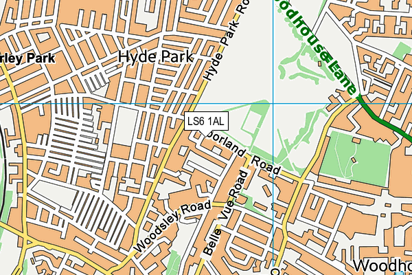LS6 1AL map - OS VectorMap District (Ordnance Survey)