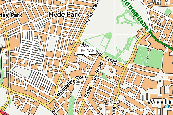 LS6 1AP map - OS VectorMap District (Ordnance Survey)