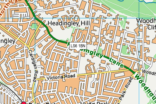 Leeds Girls' High School (Closed) map (LS6 1BN) - OS VectorMap District (Ordnance Survey)
