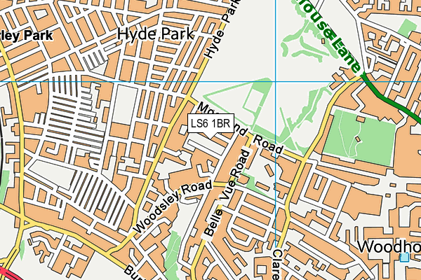 LS6 1BR map - OS VectorMap District (Ordnance Survey)