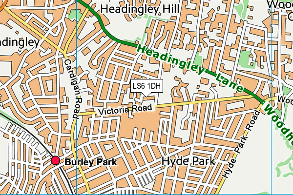 LS6 1DH map - OS VectorMap District (Ordnance Survey)