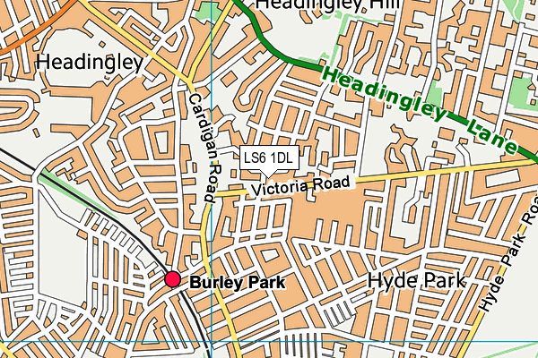 LS6 1DL map - OS VectorMap District (Ordnance Survey)