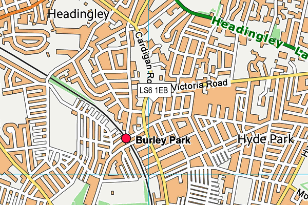 LS6 1EB map - OS VectorMap District (Ordnance Survey)