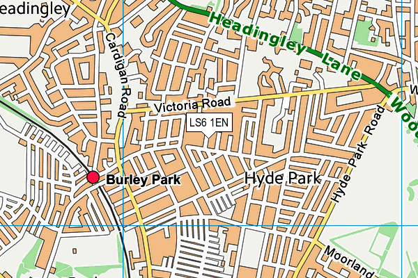 Brudenell Primary School map (LS6 1EN) - OS VectorMap District (Ordnance Survey)