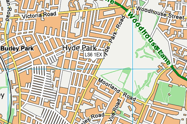 LS6 1EX map - OS VectorMap District (Ordnance Survey)