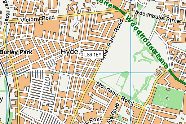 LS6 1EY map - OS VectorMap District (Ordnance Survey)