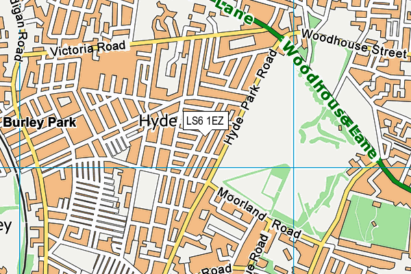 LS6 1EZ map - OS VectorMap District (Ordnance Survey)