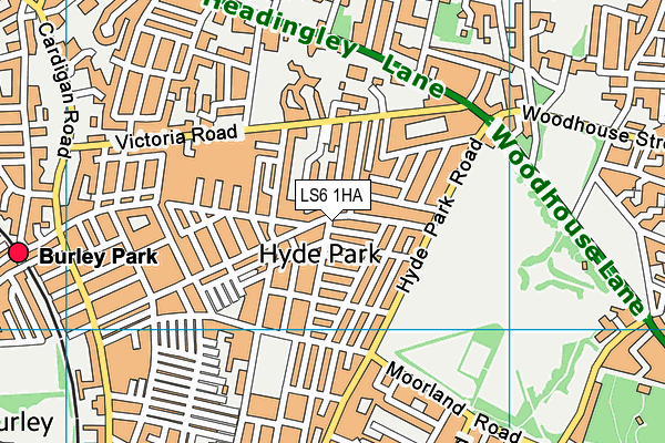 LS6 1HA map - OS VectorMap District (Ordnance Survey)