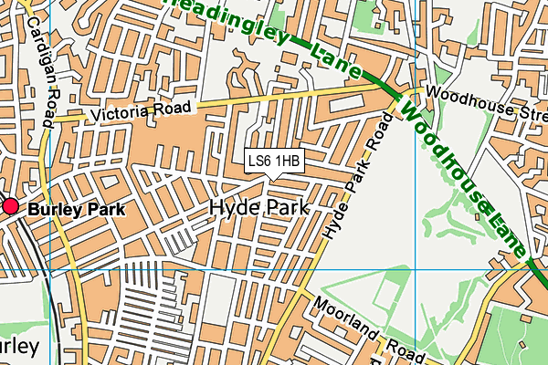 LS6 1HB map - OS VectorMap District (Ordnance Survey)