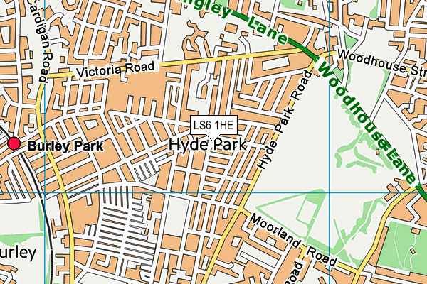 LS6 1HE map - OS VectorMap District (Ordnance Survey)