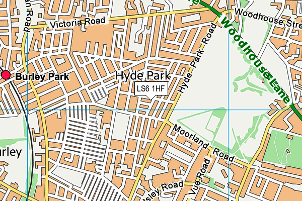 LS6 1HF map - OS VectorMap District (Ordnance Survey)