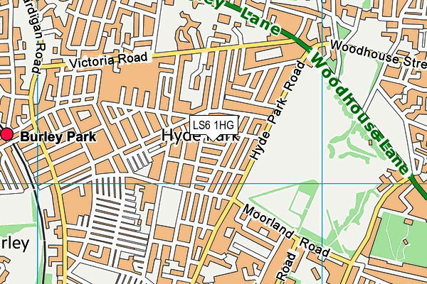 LS6 1HG map - OS VectorMap District (Ordnance Survey)