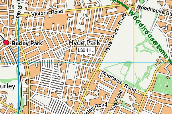 LS6 1HL map - OS VectorMap District (Ordnance Survey)