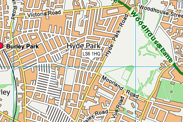 LS6 1HQ map - OS VectorMap District (Ordnance Survey)
