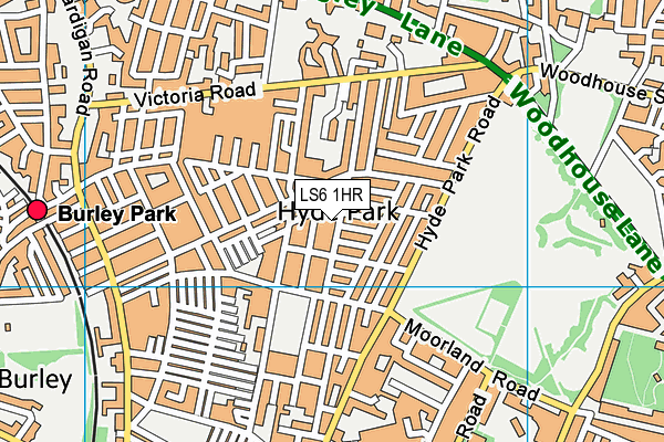 LS6 1HR map - OS VectorMap District (Ordnance Survey)