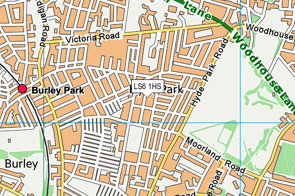 LS6 1HS map - OS VectorMap District (Ordnance Survey)