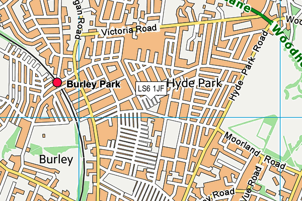 LS6 1JF map - OS VectorMap District (Ordnance Survey)