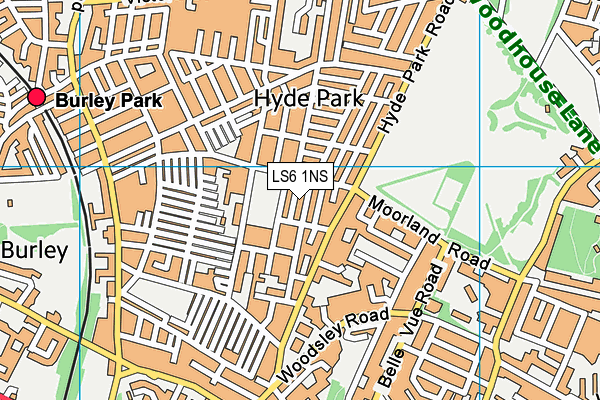 LS6 1NS map - OS VectorMap District (Ordnance Survey)