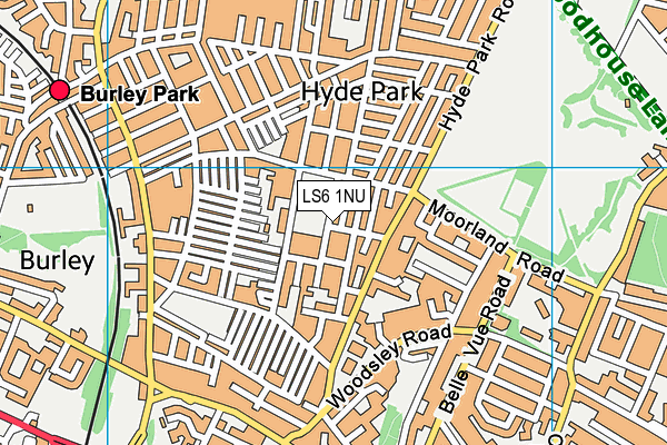 LS6 1NU map - OS VectorMap District (Ordnance Survey)